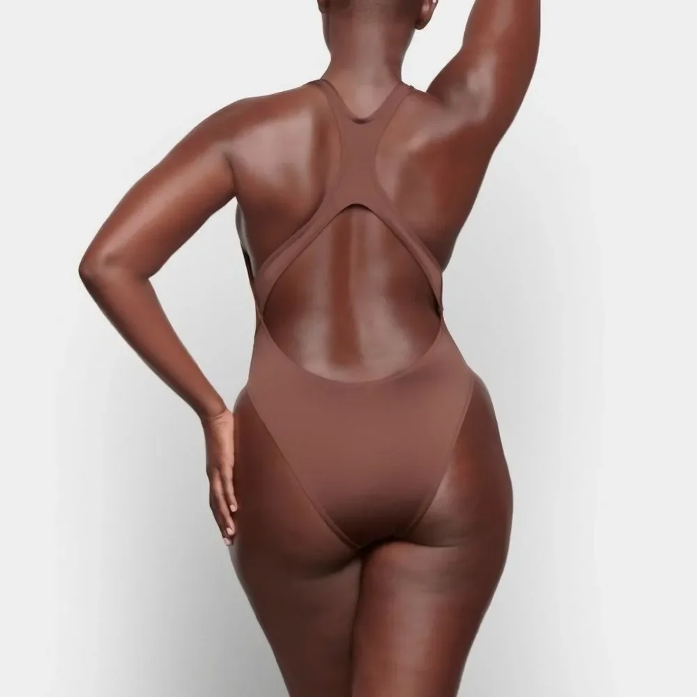 NWT Skims | Monokini Cocoa Chocolate Brown One Piece Swimsuit Womens 2X